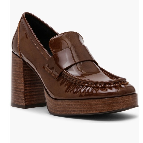 Steve Madden Women's Munday Y2K Platform Loafer Block Heels Leather Upper Sz 8.5 - Picture 1 of 11